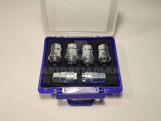 Гайка колесная секретная М12*1,5 (36, конус, хром.) (к-т 4 шт+2 ключ) (артикул JN-620)