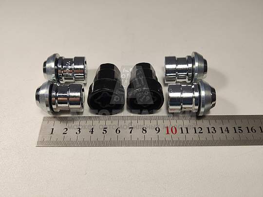 Гайка колесная секретная М12*1,5 (33, конус PCD, хром.) (к-т 4 шт+2 ключа) (артикул H-57700FDSP)