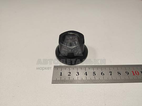 Гайка колесная М22*1,5 (27, ключ 32, прессшайба, открытая, черная) КАМАЗ-Евро (БелЗАН) (артикул 00356-7519418-009)