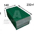 Короб пластиковый С-2 зеленый/прозрачный (140х232+18*х100) (артикул С-2 зл)